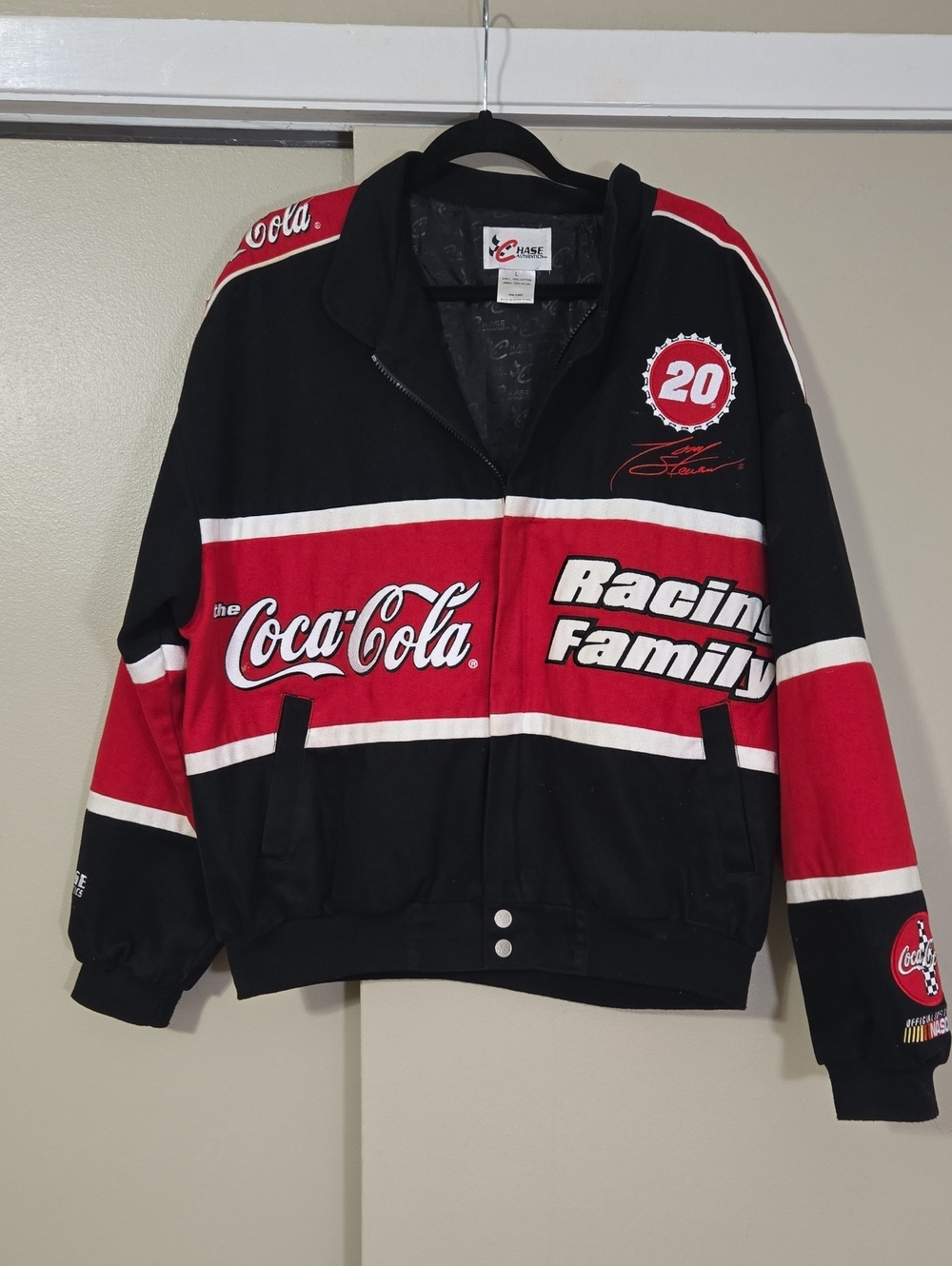 Coca Cola x Tony Stewart Men's NASCAR Racing Jacket Size Large